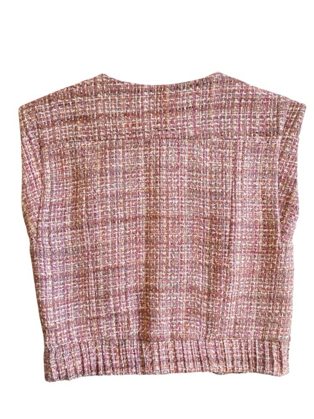Maeve Extended Shoulder Tweed Vest Size M Wool Blend - Picture 10 of 11